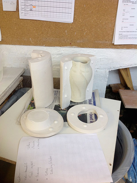 Finished 4 part mould for milk-jug