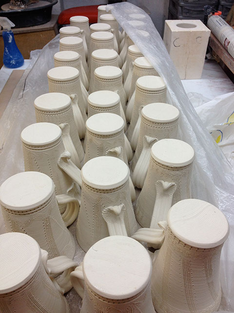 Finished mugs handles and drying