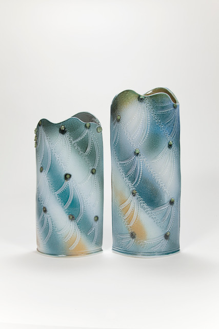 1 Flattened vases (30cm, 35cm) £150, £180 - Margaret Gardiner Ceramics 