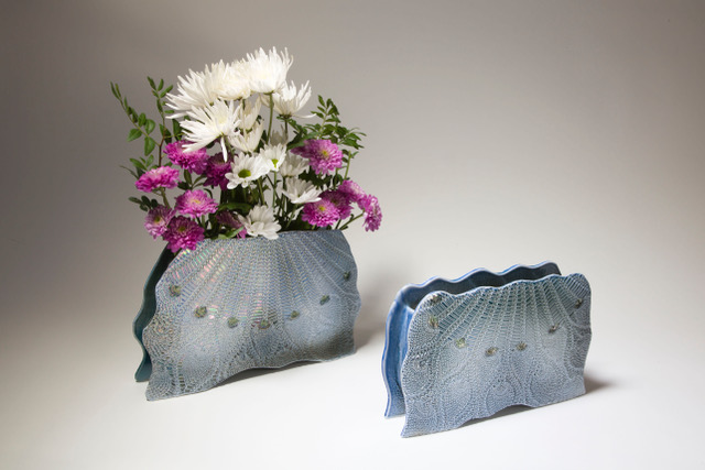 13 Panel vases (26cm) £165 - Margaret Gardiner Ceramics