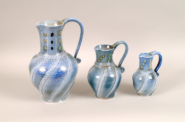 8 Series of Greek jugs (Smallest 22cm) £120 - Margaret Gardiner Ceramics