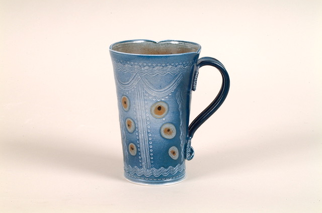 1. Tall mug blue H 13cms £28 - Maggy Gardiner Ceramics 