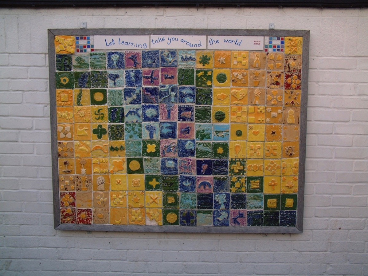 14 Little Hallingbury. Whole school project (1.5x1m) - Margaret Gardiner Ceramics